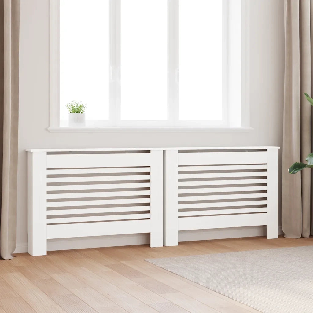 Coperture per Radiatori 2 pz Bianche 112x19x81,5 cm in MDF CFW6609441