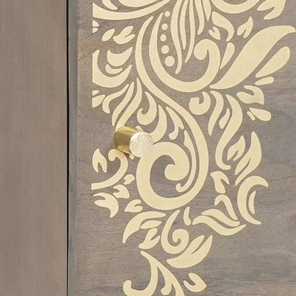 vidaXL Armadio da Notte Grigio 40 x 33 x 46 cm legno massello di mango