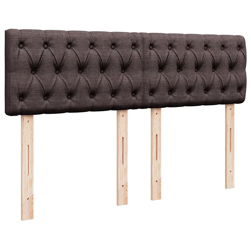 Giroletto a Molle con Materasso Marrone Scuro 140x190cm Tessuto