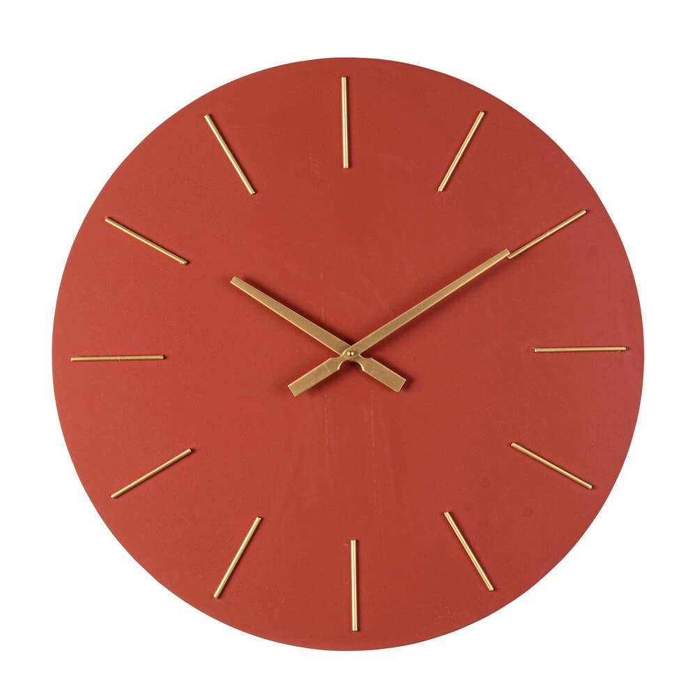 Orologio da Parete Rotondo in MDF con Dettagli Dorati - TINO