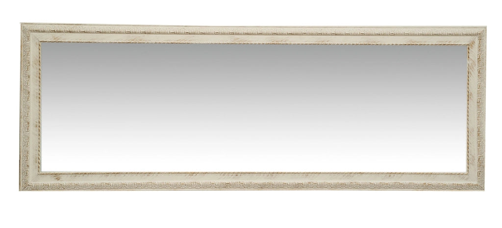 Biscottini Specchio Specchiera da parete e appendere verticale/orizzontale L50xPR4xH140 cm finitura bianco anticato