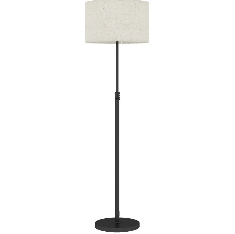 Lampada da terra ULEVR regolabile 133-168 cm con telecomando, dimmer e paralume effetto lino nero
