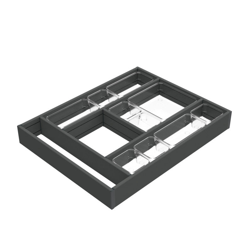 Organizzatore per cassetti Alumount 600x500, Alluminio, Grigio antracite