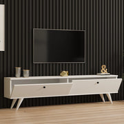 Atestino, Mobile Porta tv 2 Ante, 160x25x40h cm Bianco
