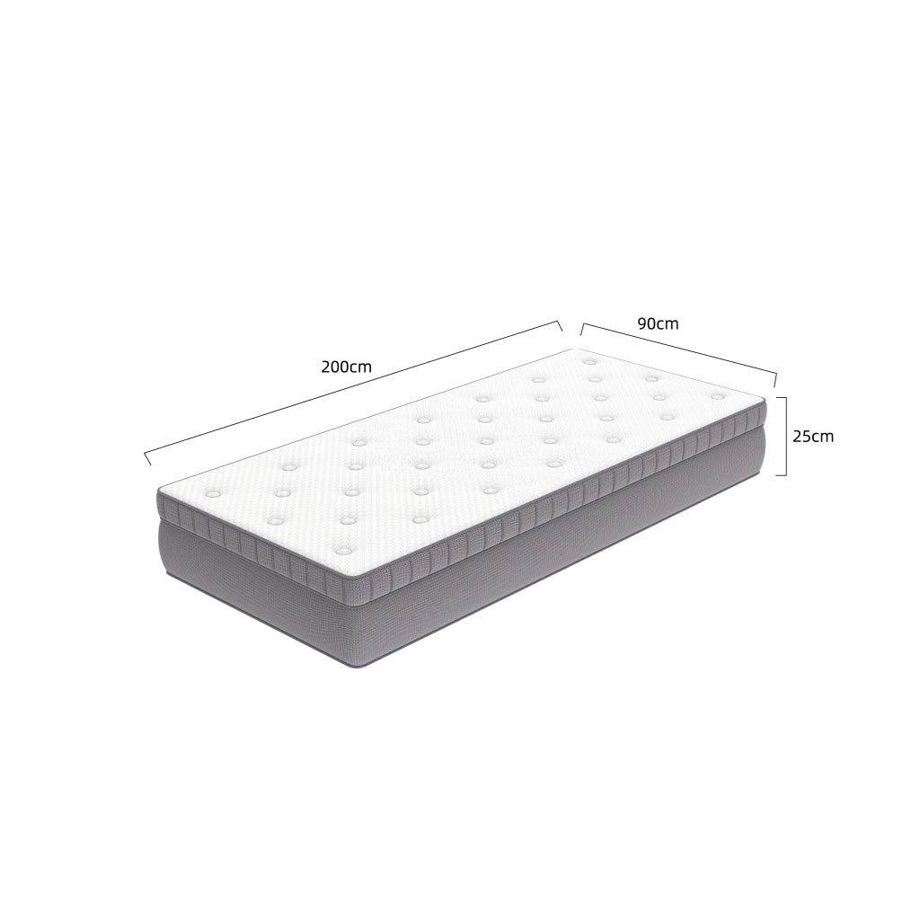 Materasso Singolo 90x200 Molle insacchettate 7 Zone differenziate - Altezza 25 cm