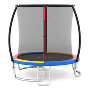 Trampolino ricreativo pesante con rete di sicurezza per bambini e adulti-Trampolino da esterno 244 cm in acciaio zincato antiruggine Colorato