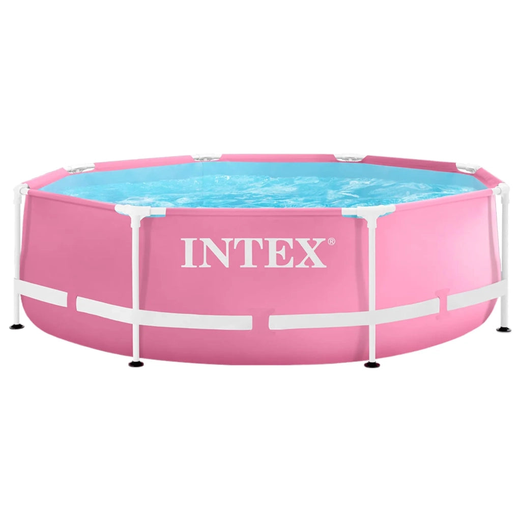 INTEX Piscina da giardino con telaio in metallo sopra il terreno Rosa 42035610