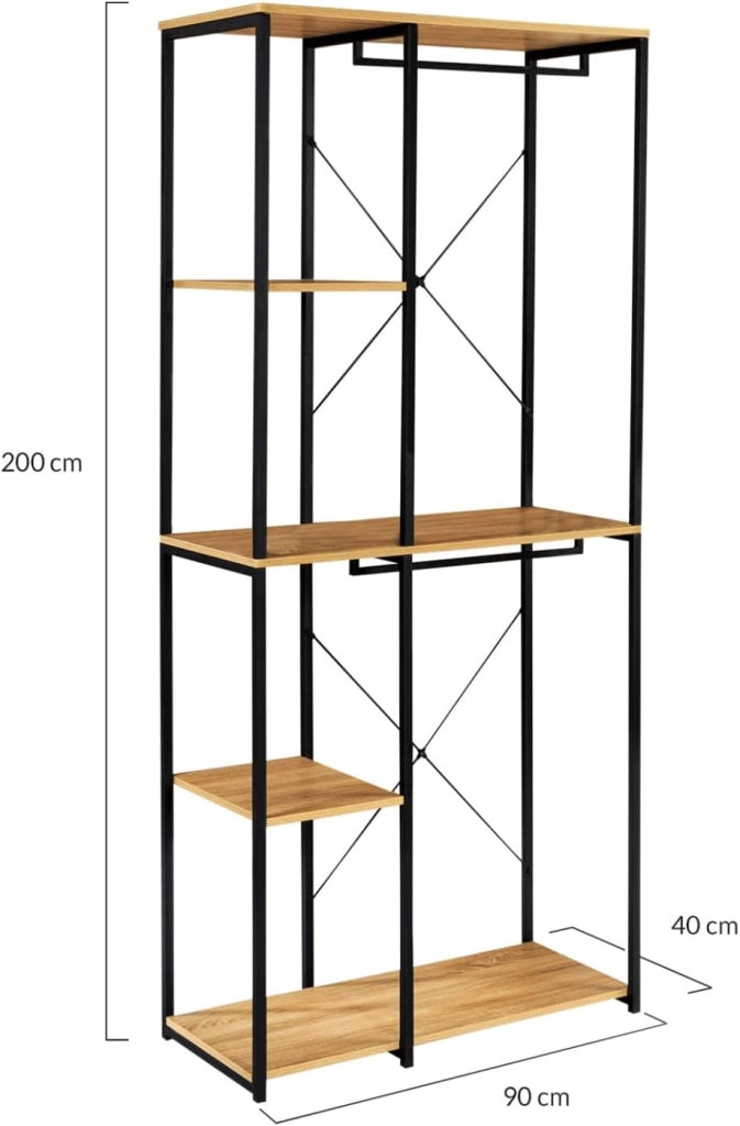 Armadio doppio con ripiani L. 90 cm DETROIT design industriale