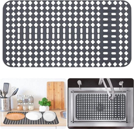 Mat di acciaio in silicone pieghevole 64 x 33 cm - resistente al calore e antiscivolo - con fessura di scarico