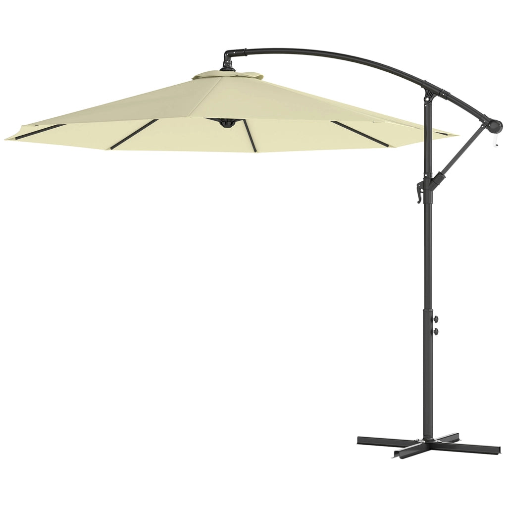 Ombrellone da Giardino 3x2.5 m a Braccio Inclinabile con Manovella, Beige