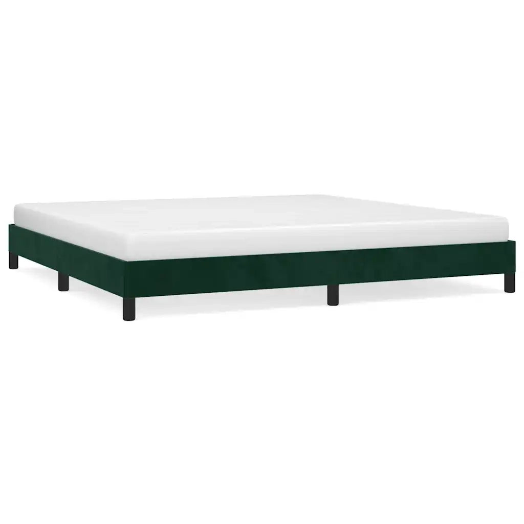 Giroletto senza Materasso Verde Scuro 200x200 cm in Velluto 346997
