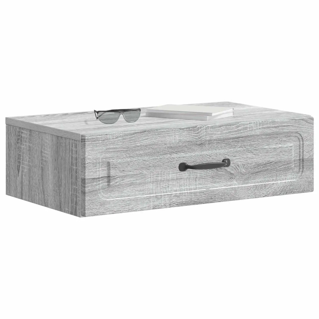 Tavolino da Parete Laterale Grigio Sonoma 59 x 34,5 x 17 cm 899341