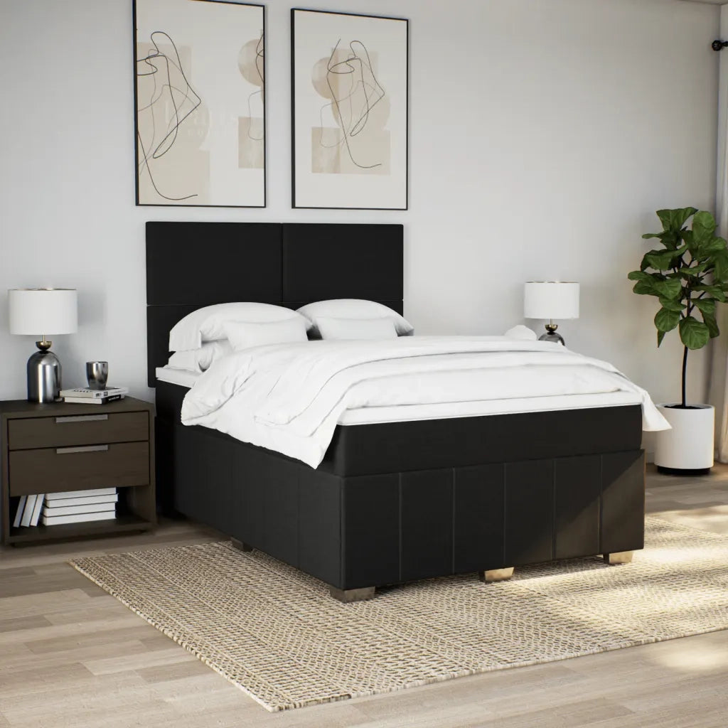 Giroletto a Molle con Materasso Nero 140x190 cm in Tessuto 3291658