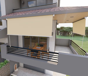 Tenda da sole a caduta con bracci per balcone terrazzo finestra 300cm Beige Golisa