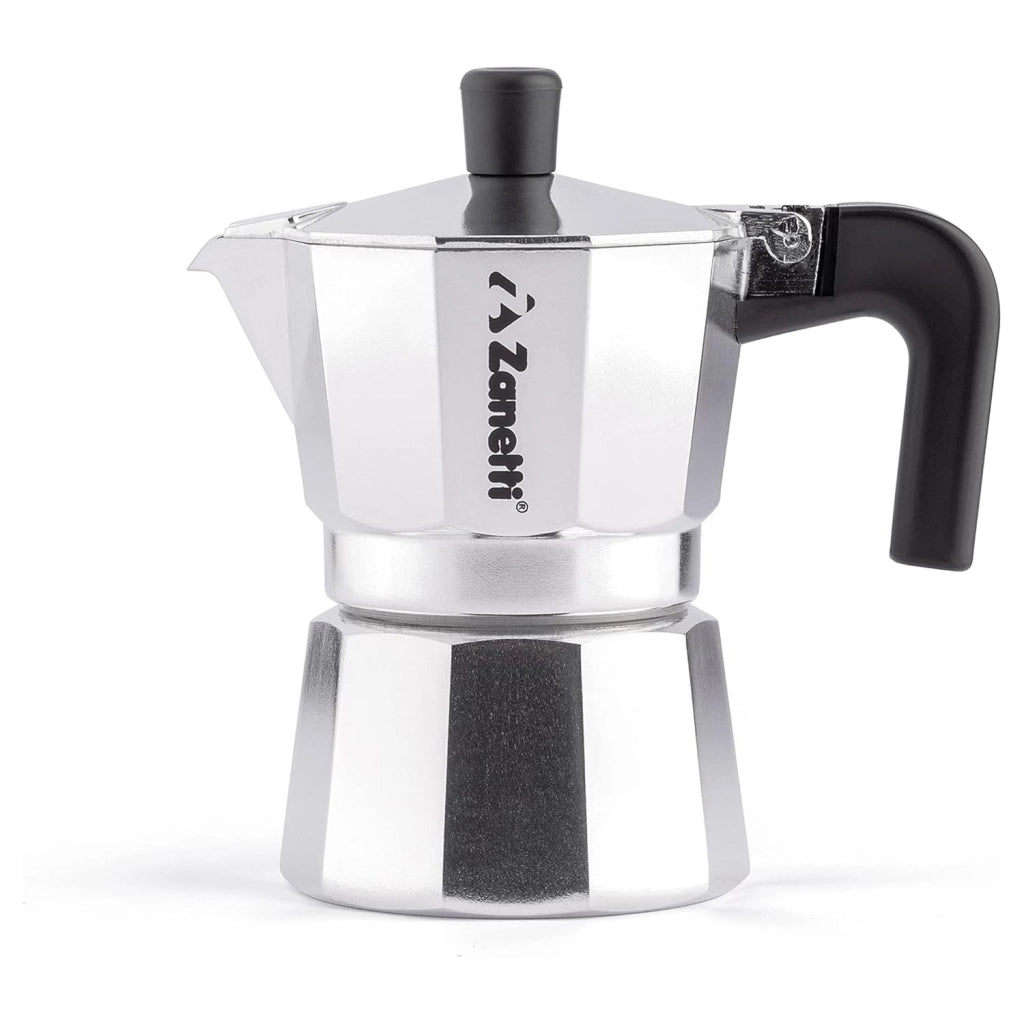 Moka Zanetti Mama 2 Tazze Alluminio Nero Antigoccia