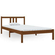 Letto singolo | Letto per adulti | Giroletto senza Materasso Ambra in Legno Massello 100x200 cm