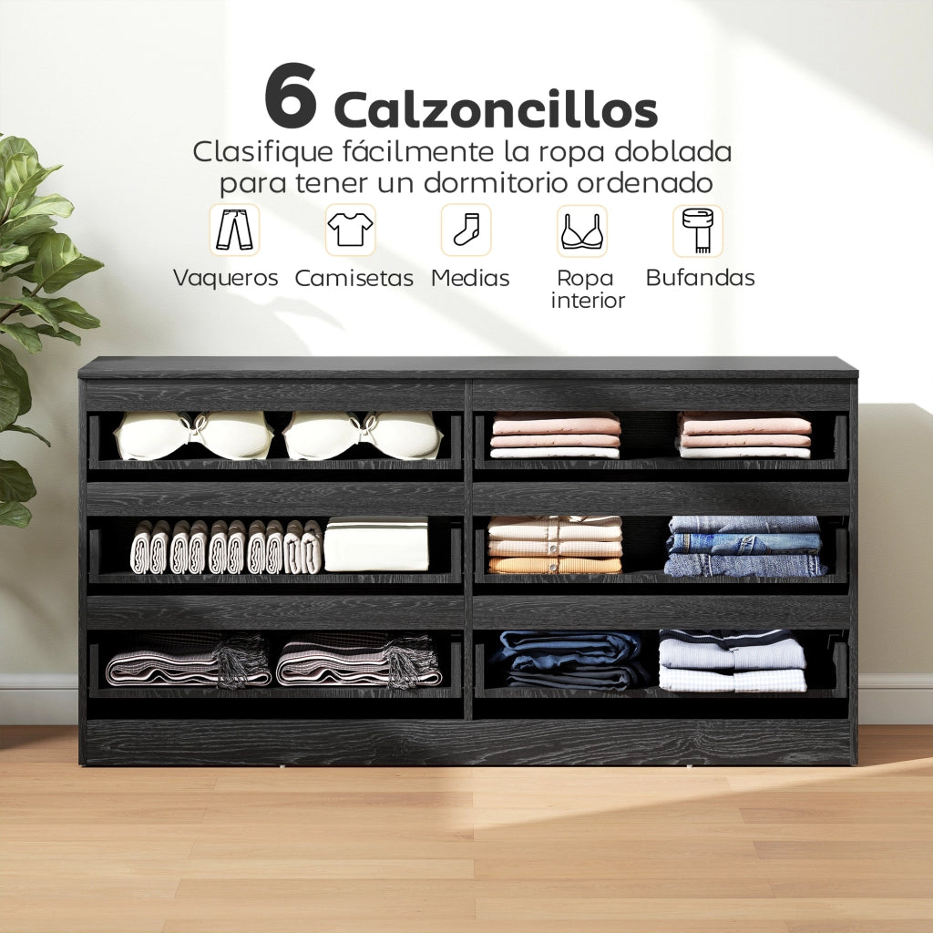 Cassettiera Moderna ¨C zephmum ¨C Nero Grafite 140x40x71 cm