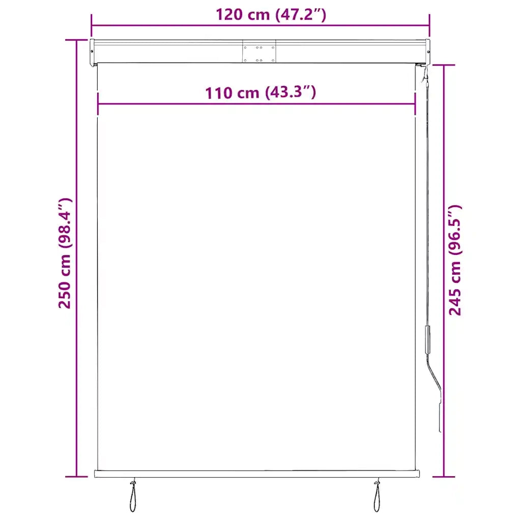 Tenda a rullo | Tenda avvolgibile per Esterni 120x250 cm Bianco e Arancione