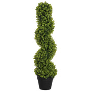 Pianta Artificiale di Eucalipto 90A cm a Spirale con Vaso Incluso per Interno ed Esterno Verde