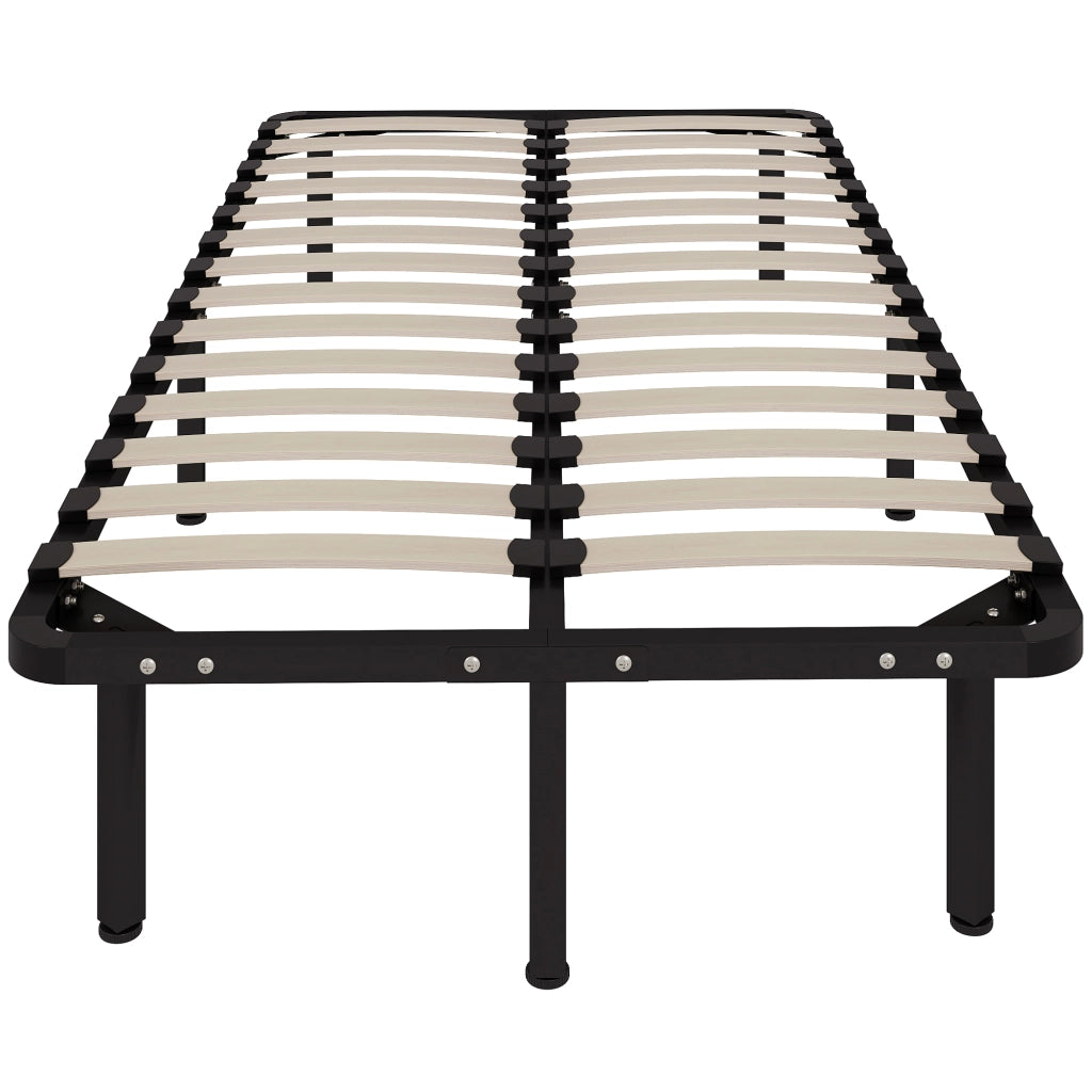 Letto Contenitore in Legno e Acciaio con Doghe ¨C zephmum ¨C 190x90x31 cm Nero e Legno