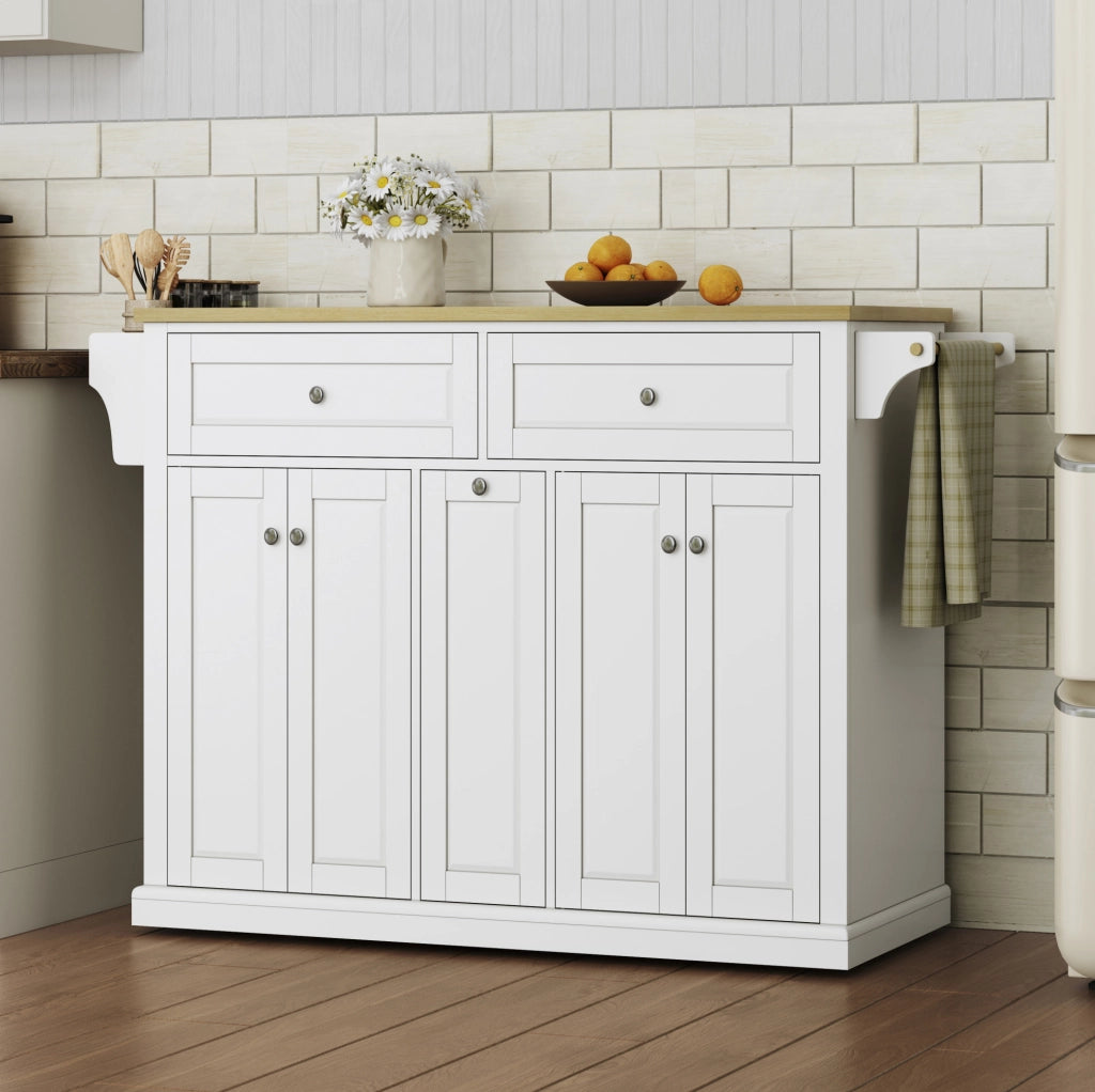 Isola da cucina mobile MDF con piano pieghevole e cassetti
