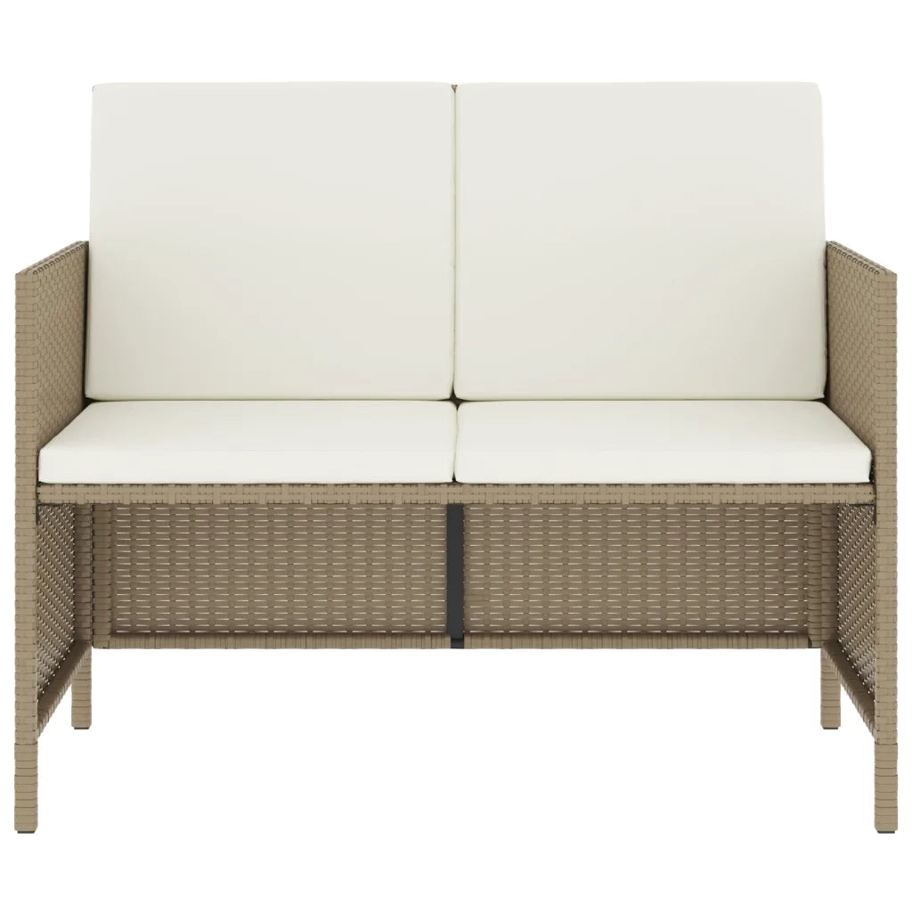 Set da Pranzo da Giardino 6 pz con Cuscini Beige in Polyrattan 363399