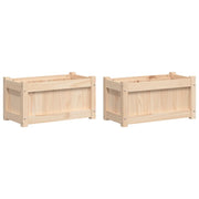 2 pz Fioriere | Cassetta per fiori | Vaso da Giardino in Legno Massello di Pino