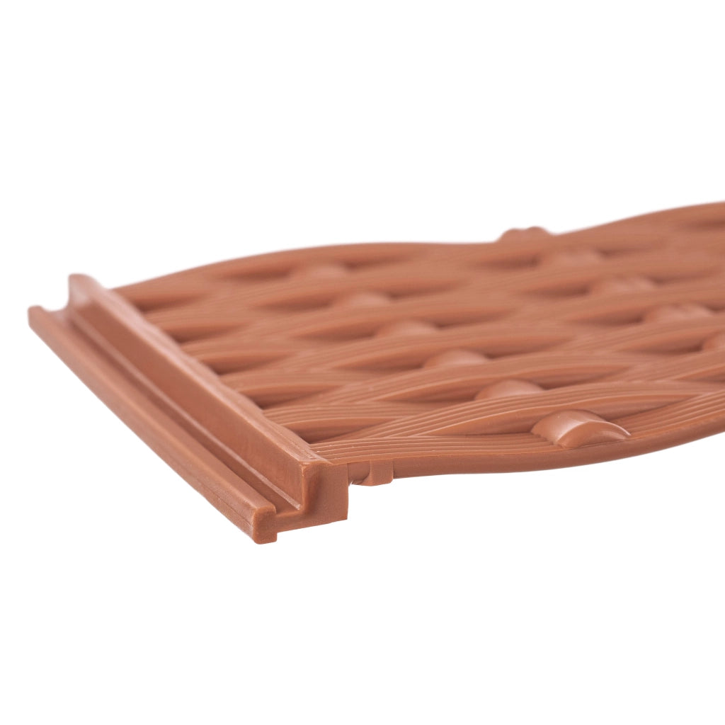 Bordura per prato KADAX, recinzione a palizzata per vialetto, terracotta, 390 cm, 5 pezzi