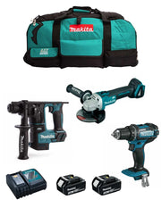 MAKITA Kit MPK18323A (DGA504 + DDF482 + DHR171 + 2 x 3,0 Ah + DC18RC + LXT600)