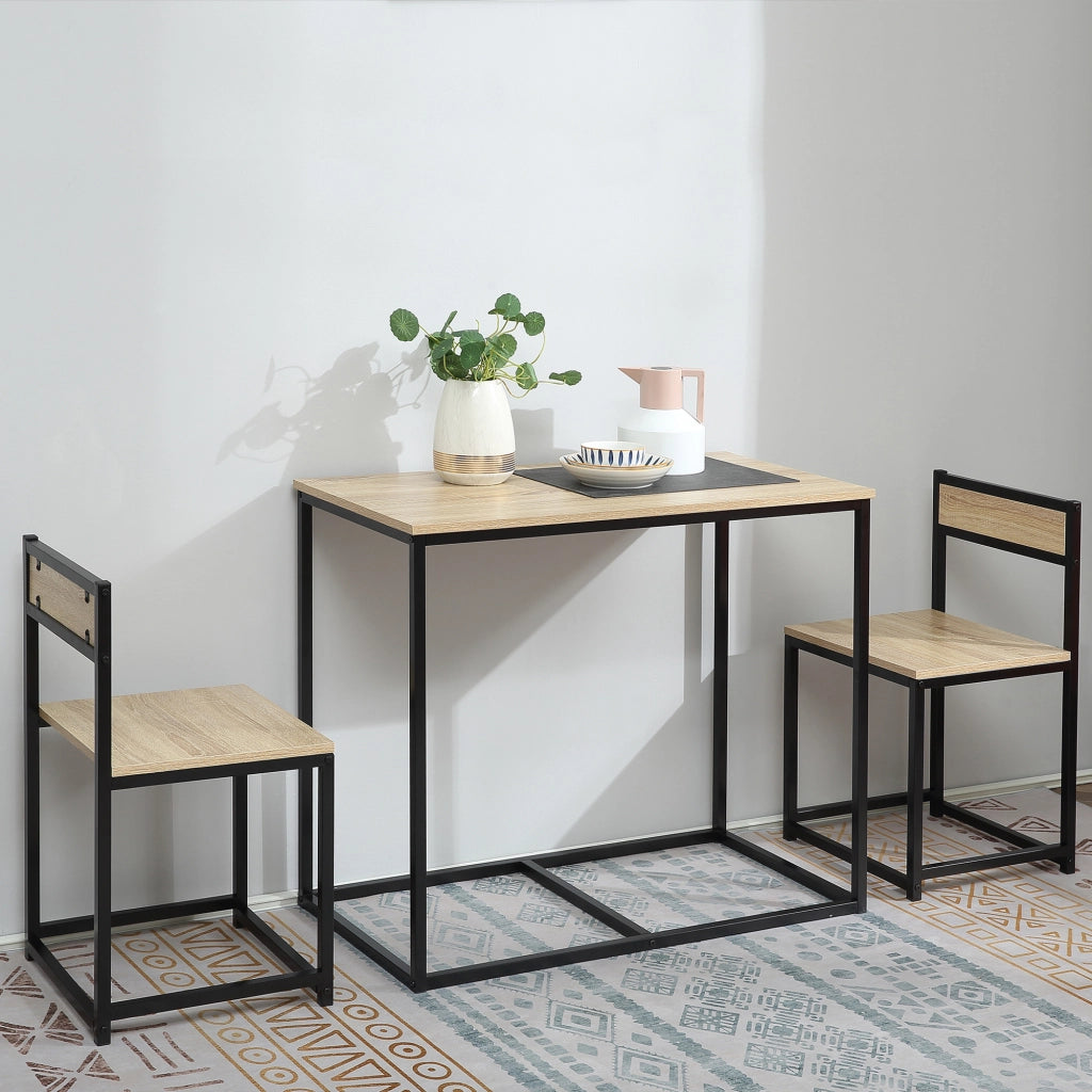 Tavolo da pranzo allungabile con sedie ¨C zephmum ¨C nero, metallo, 90x200