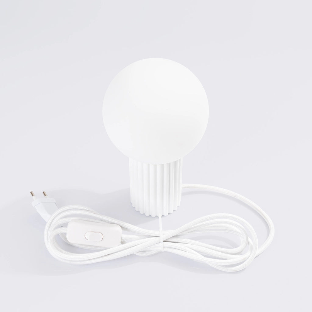 Lampada da tavolo SFERA bianca sfera vetro G9 8W Pure Lume