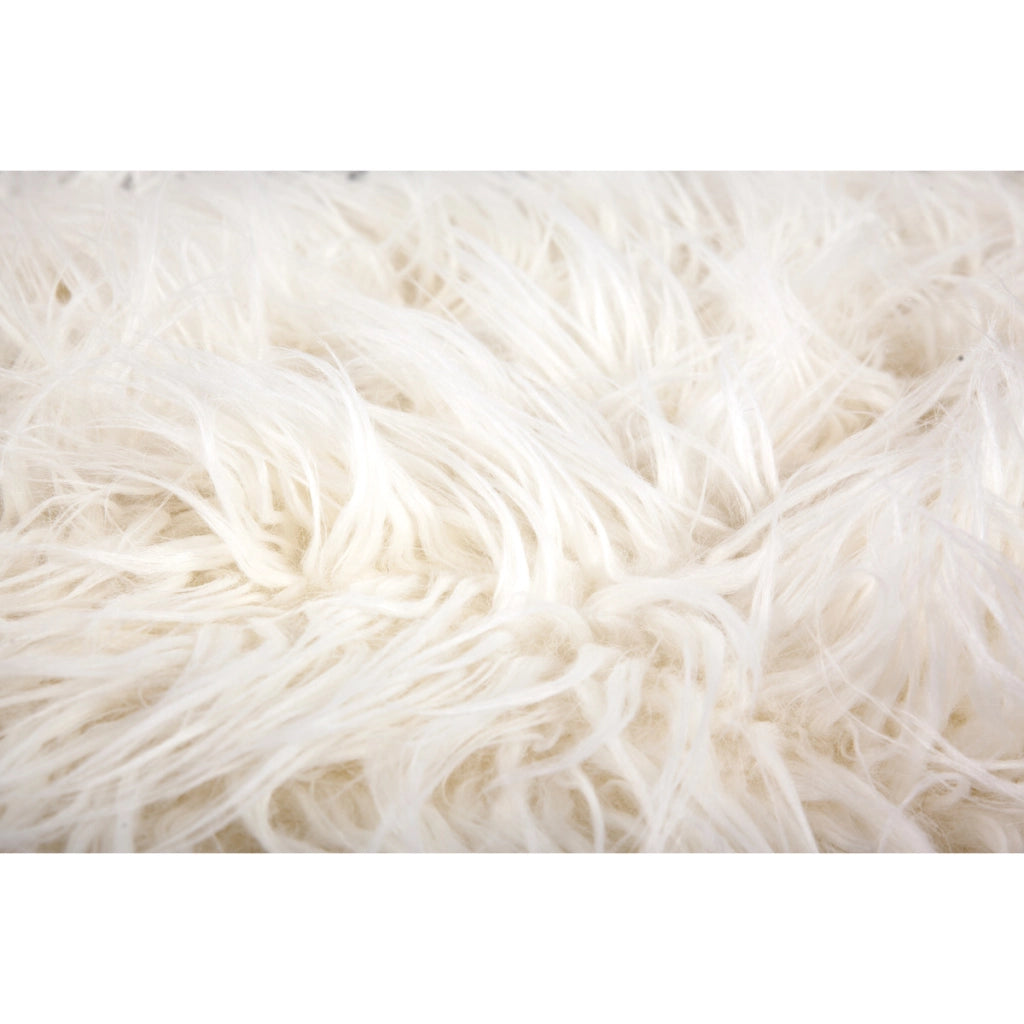 Pouf contenitore Laika 100 in ecopelliccia bianca