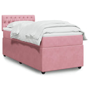 Giroletto a Molle con Materasso Rosa 90x200 cm in Velluto 3289949