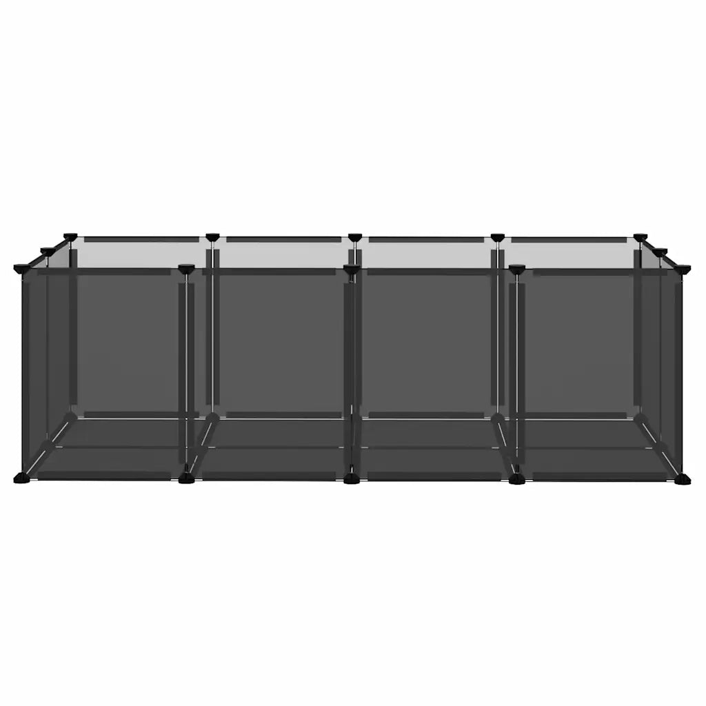 Gabbia per Piccoli Animali Nera 144x74x46,5 cm in PP e Acciaio CFW1029173
