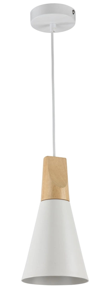 Lampada a sospensione bianca legno Bicones Maytoni P359