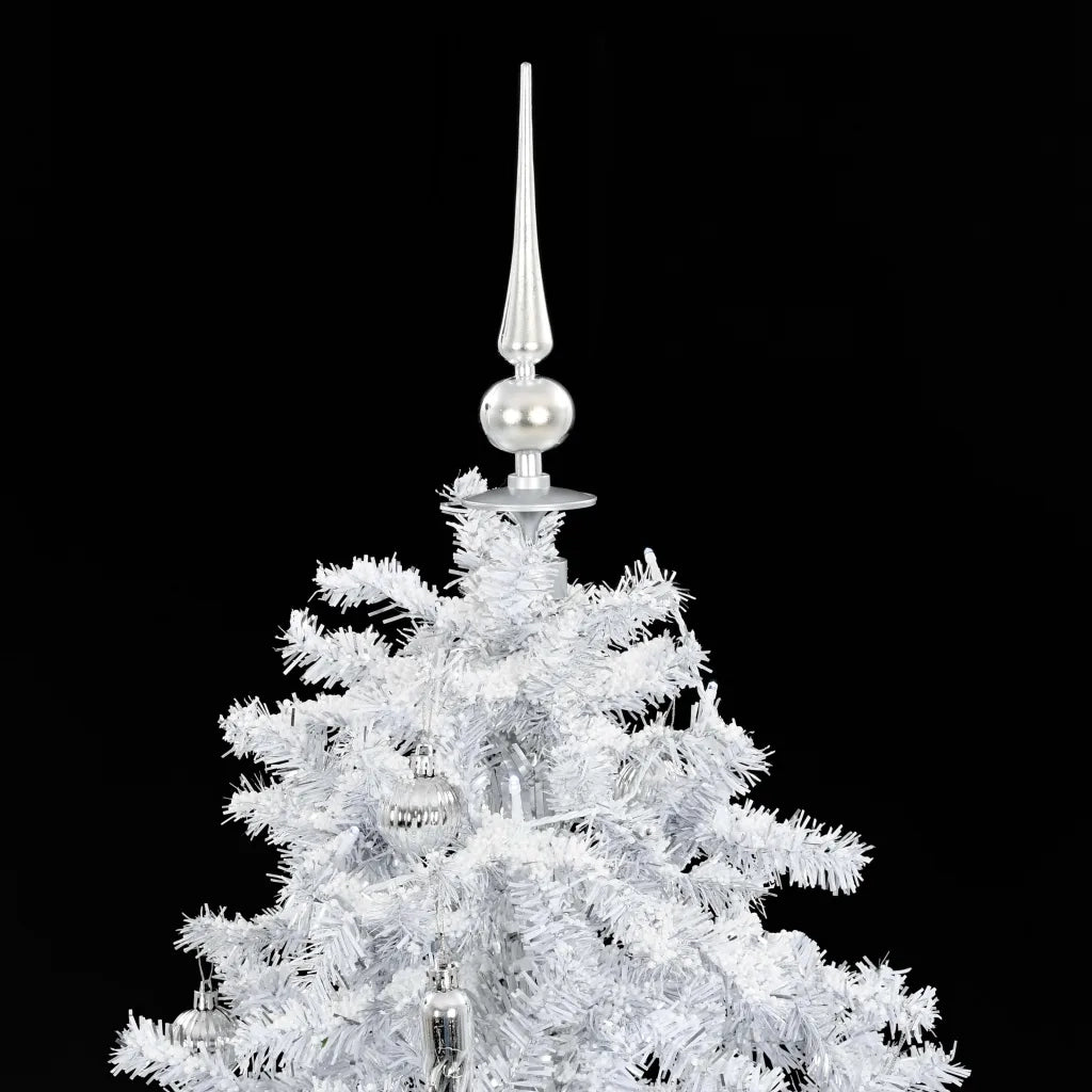 Albero di Natale con Neve e Base a Ombrellone Bianco 140 cm 284334