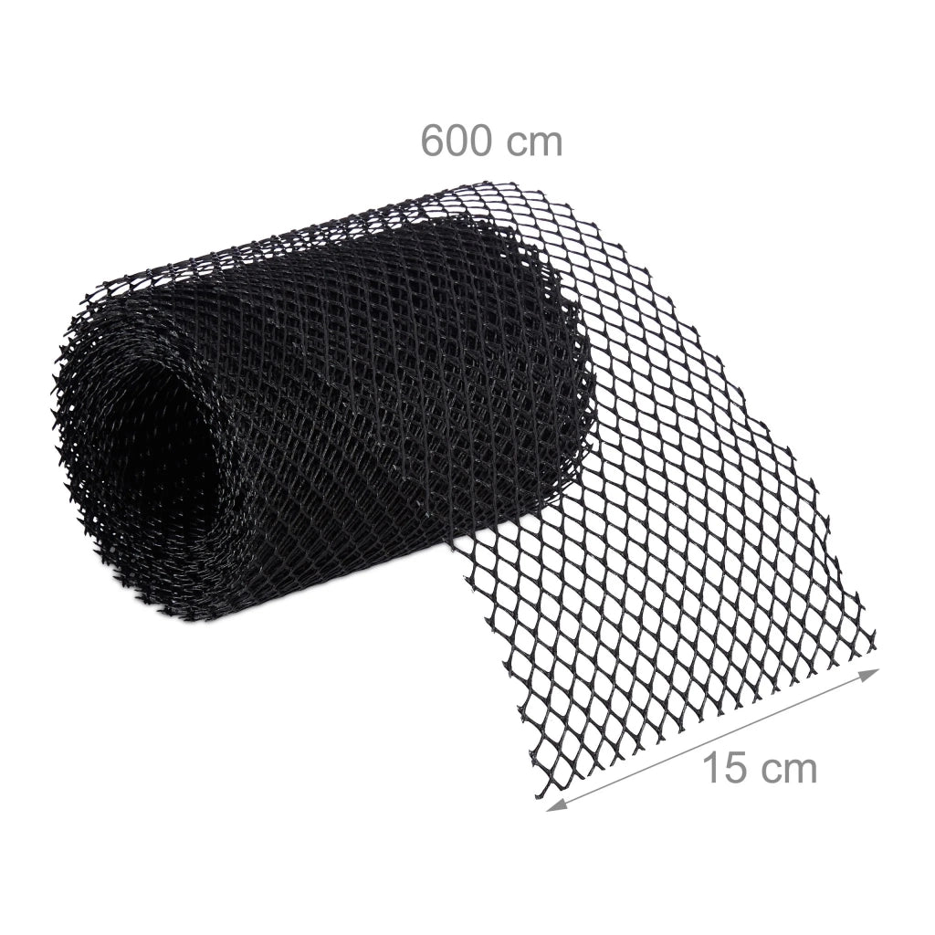 Set di 2 griglie per grondaie ant foglie 6 m montaggio facile resistente alle intemperie in plastica nera 13_0011858