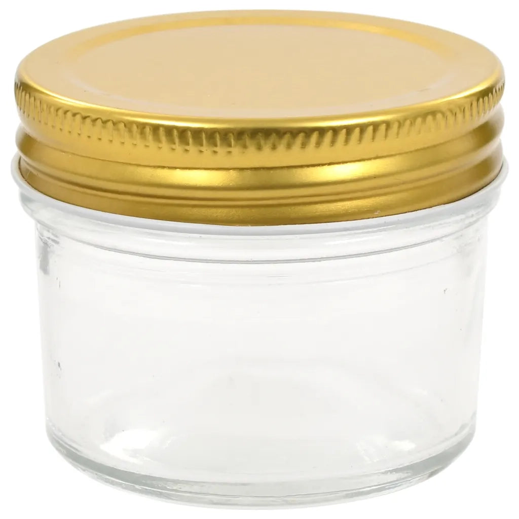 Vasi per Marmellata in Vetro Coperchio Oro 48 pz 110 ml 50796