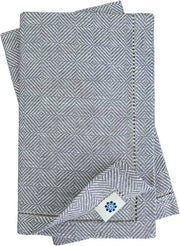 4 serviette in stoffa lino Scandi con effetto 3D -100% lino, grigio (44 x 44 cm)