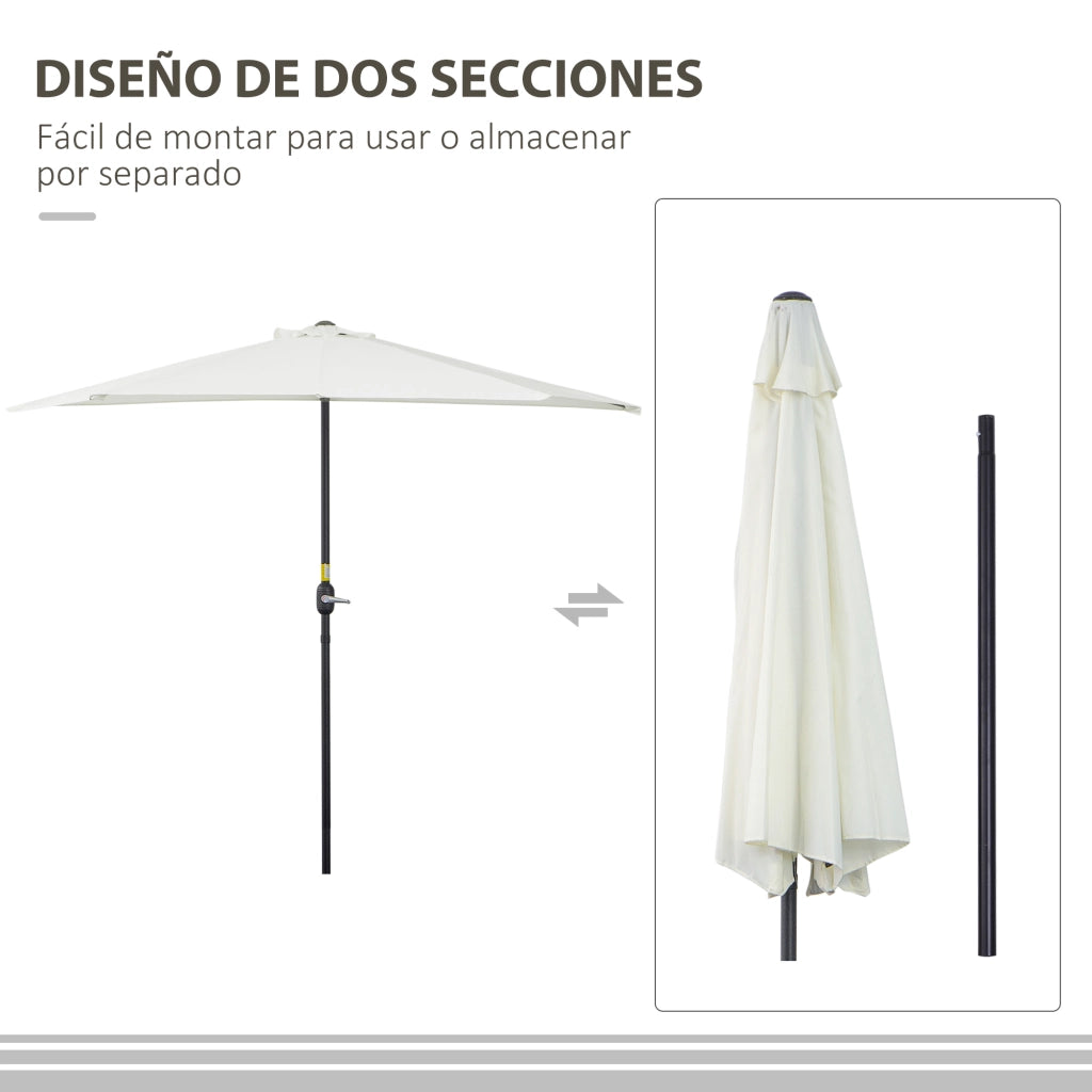 Parasole da giardino semicircolare ¨C zephmum ¨C crema, poliestere, 269x138x236 cm