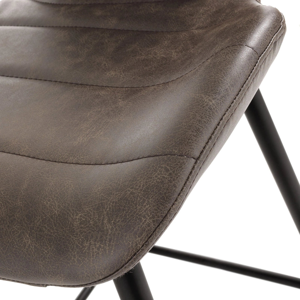 Set 2 Sgabelli 44,5x46x107,5 cm in Similpelle Marrone