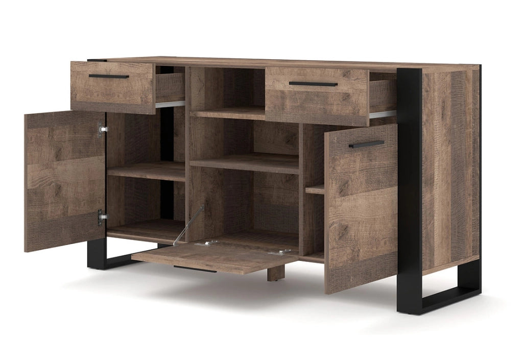 Mobile cassettiera  cm 155x45x87h soggiorno NUKA Grange Rovere scuro