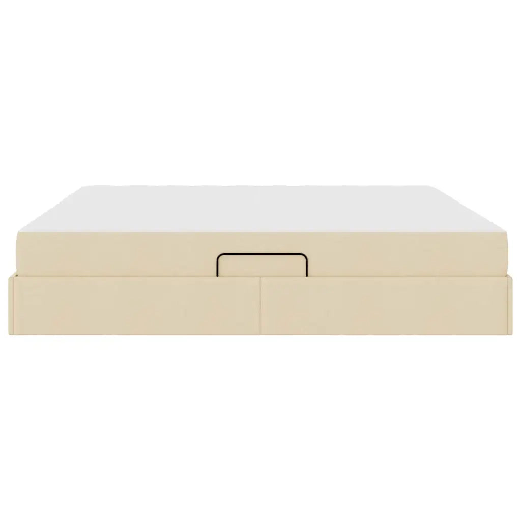 Letto con contenitore e materasso Crema 200 x 200 cm Poliestere