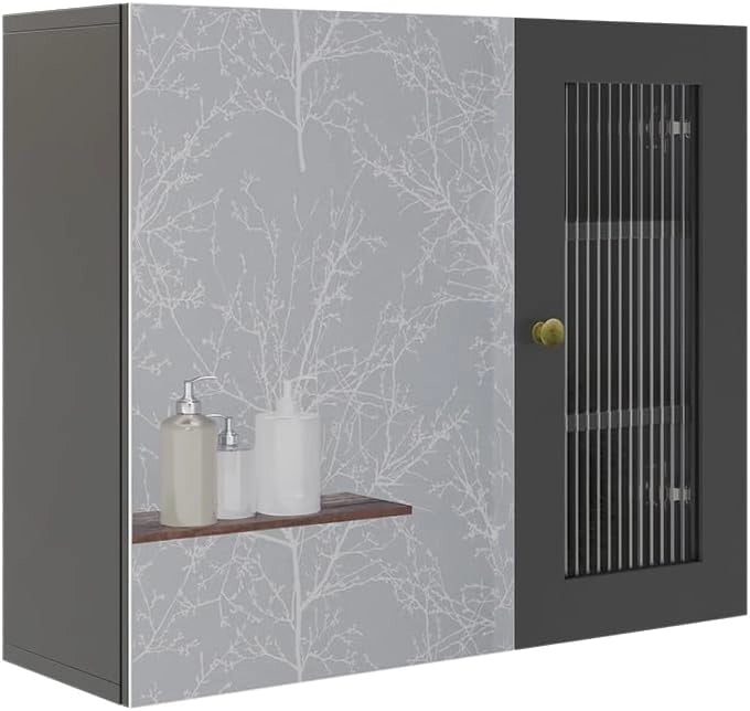 Mobiletto da bagno Malte, Grigio, 30 x 171.5 cm, per la conservazione di accessori da bagno e combinabile con Malte