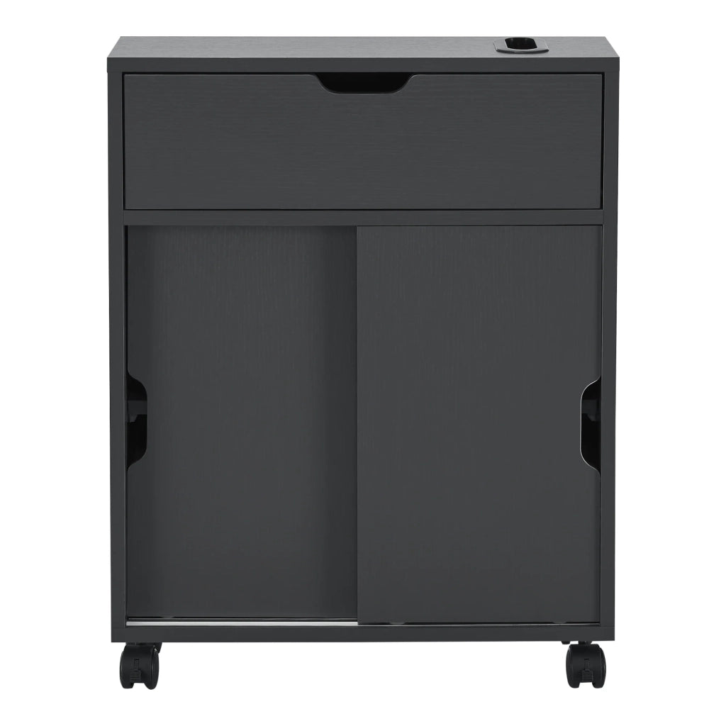 Mobile contenitore per bagno 67 x 52 x 17 cm con ante scorrevoli grigio scuro 03_0006852