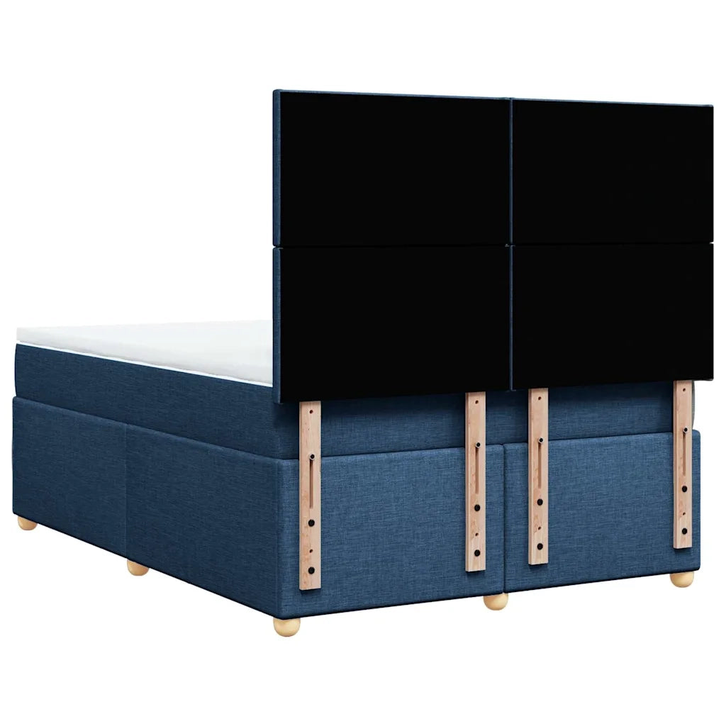 vidaXL Giroletto a Molle con Materasso Blu 140x190 cm in Tessuto