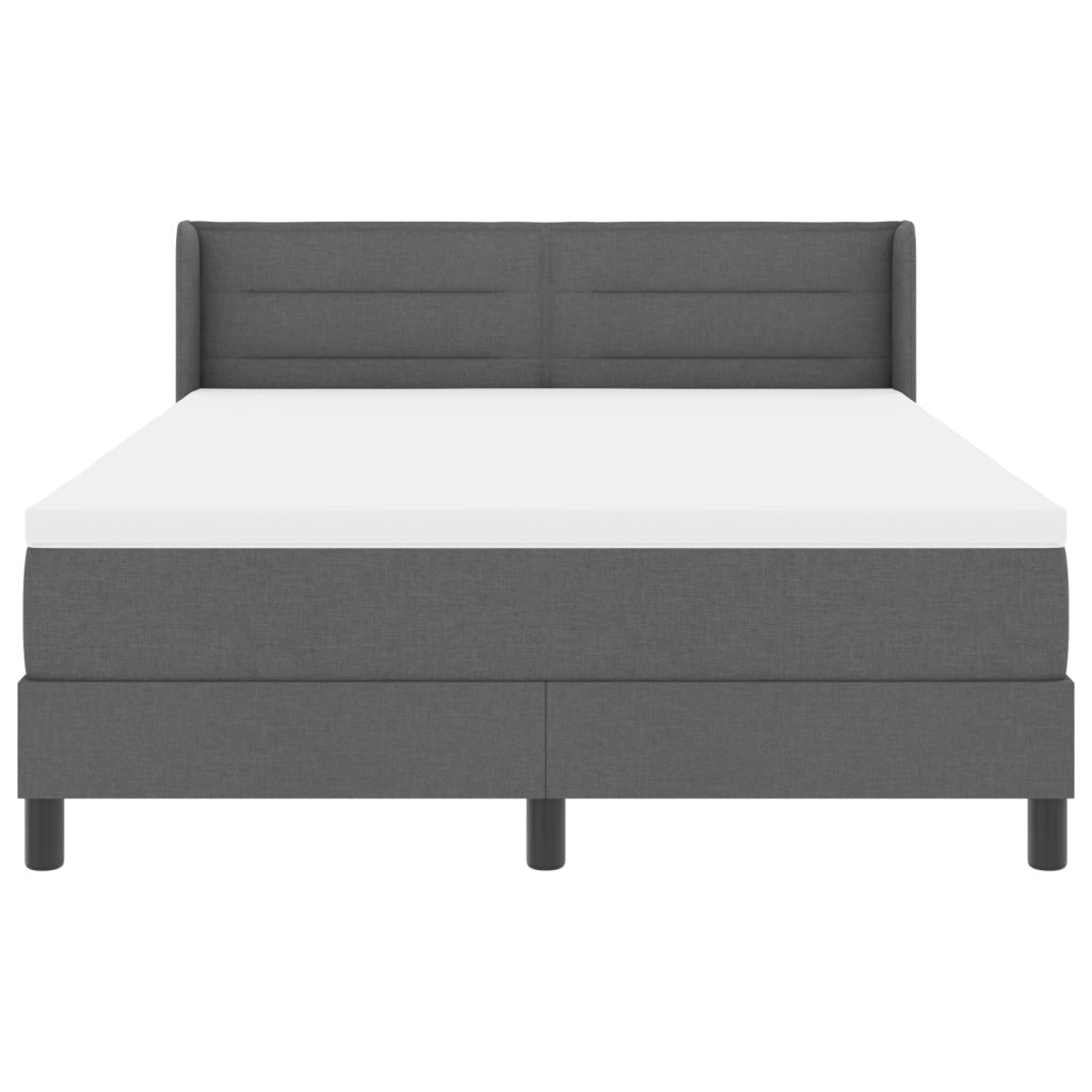Letto con Box Spring e Materasso Grigio Scuro 160x200 cm Tessuto