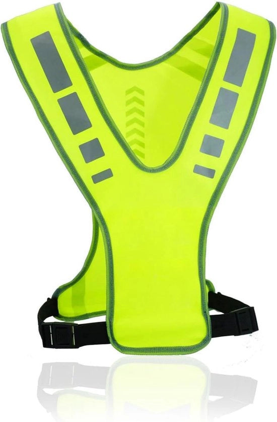 Vestone riflettente per sicurezza - Abbigliamento riflettente per corsa con alta visibilità e tasche - Abbigliamento riflettente respirante per uomo e donna - Giacca di sicurezza riflettente regolabile - Ideale per jogging, camminata e bicicletta