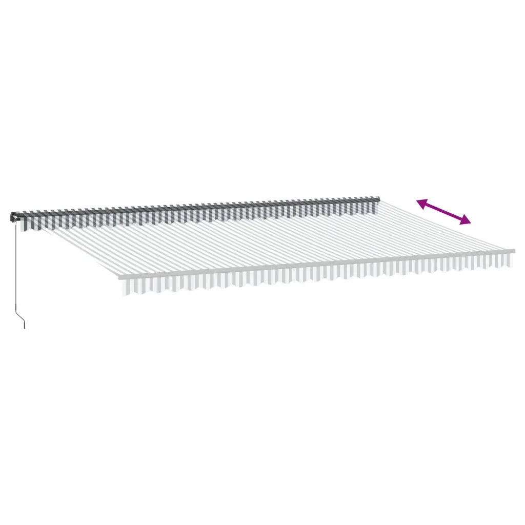 Tenda Retrattile Manuale con LED Antracite e Bianco 600x350 cm 3215821