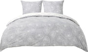 Set di coperte da letto 3 pezzi grigio, 155 x 220 cm, con 2 federe da cuscino 80 x 80 cm